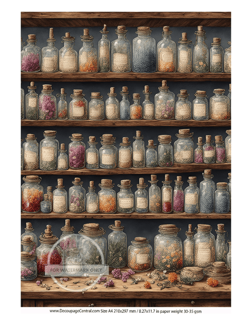 DIGITAL IMAGE: Bottles . Instant Download - Decoupage Central
