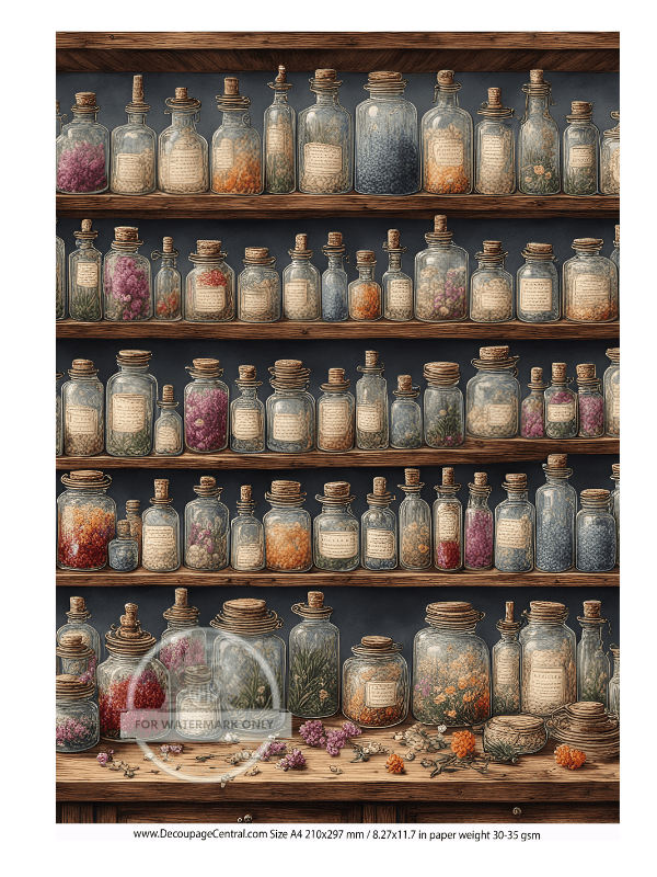 DIGITAL IMAGE: Bottles . Instant Download - Decoupage Central