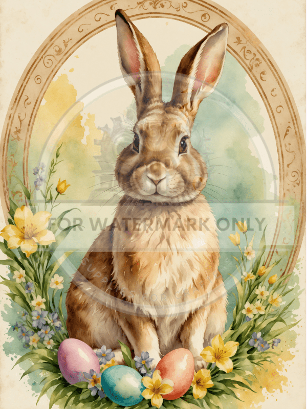 DIGITAL IMAGE: Bunny in Arch - Decoupage Central