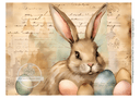 DIGITAL IMAGE: Bunny Postale. Instant Download - Decoupage Central