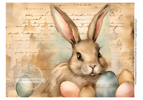 DIGITAL IMAGE: Bunny Postale. Instant Download - Decoupage Central