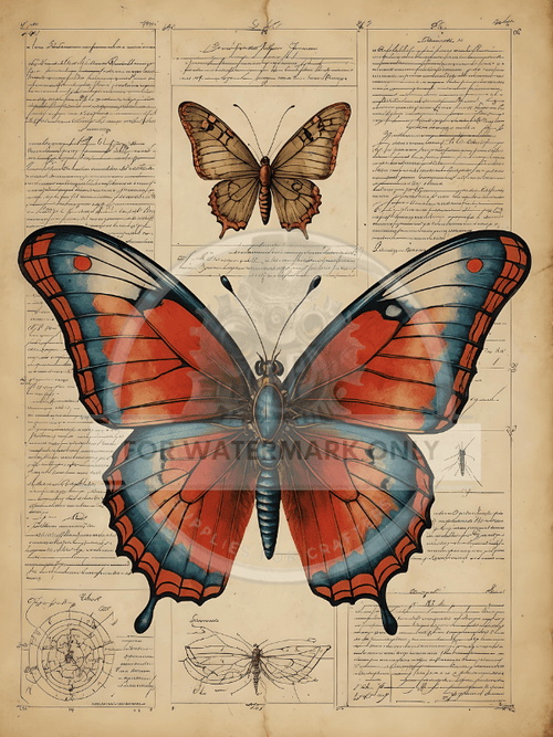 DIGITAL IMAGE: Butterfly Schematic Instant Download - Decoupage Central