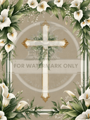 DIGITAL IMAGE: Calla Lily Cross - Decoupage Central