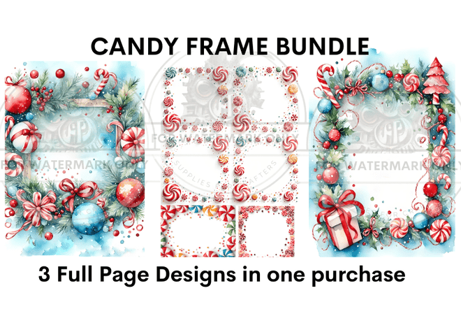 DIGITAL IMAGE: Candy Frame 3 design BUNDLE - Decoupage Central