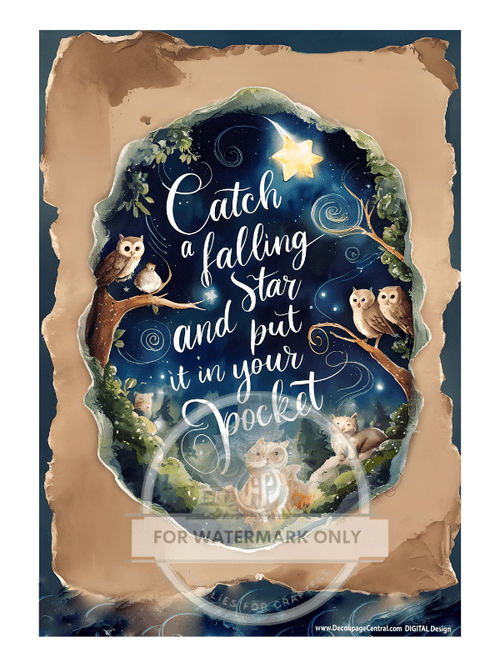 DIGITAL IMAGE: Catch A Star Instant Download - Decoupage Central