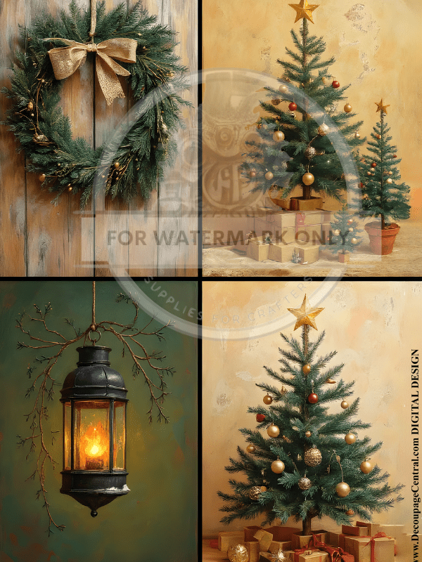 DIGITAL IMAGE: Christmas Quad - Decoupage Central