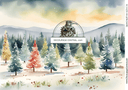 DIGITAL IMAGE: Christmas Trees in Winter. Instant Download - Decoupage Central