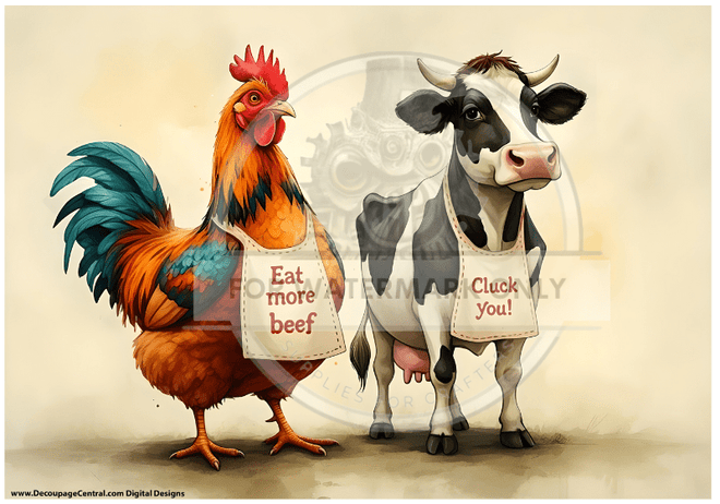 DIGITAL IMAGE: Cluck You Instant Download - Decoupage Central