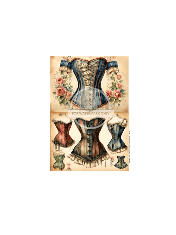 DIGITAL IMAGE: Corsets Instant Download - Decoupage Central