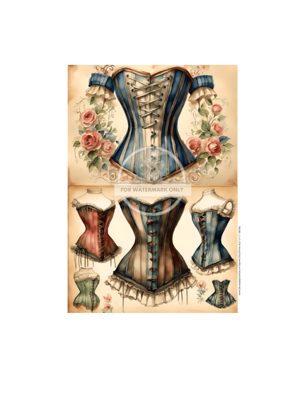 DIGITAL IMAGE: Corsets Instant Download - Decoupage Central