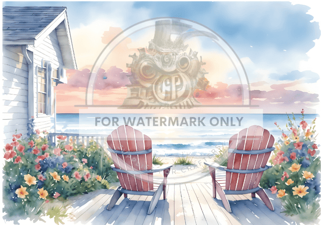 DIGITAL IMAGE: Cottage at the Beach - Decoupage Central