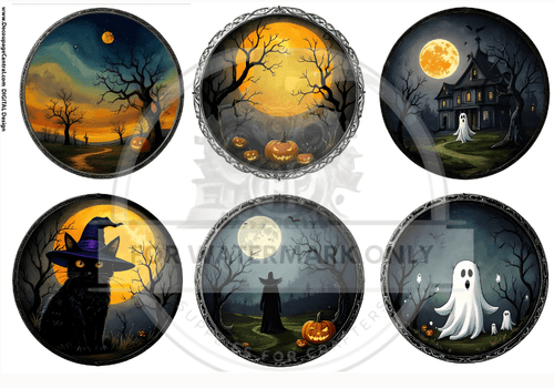 DIGITAL IMAGE: Digital Halloween Circles - Decoupage Central