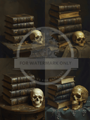 DIGITAL IMAGE: Digital Halloween Skull Quad - Decoupage Central