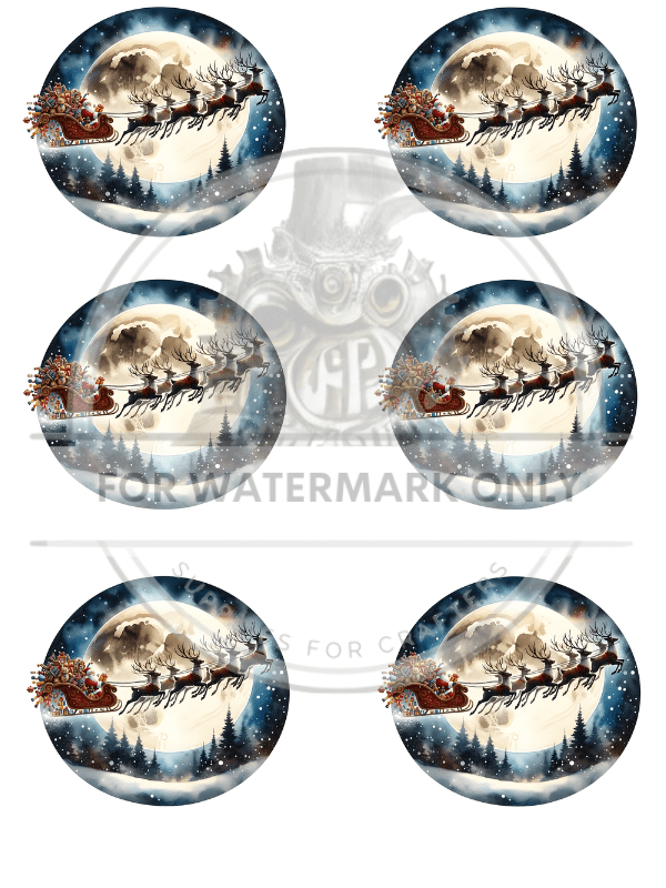 DIGITAL IMAGE: Digital SNOW GLOBE Santa: Designed to fit snowglobes or resize to suit your project! - Decoupage Central