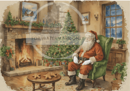 DIGITAL IMAGE: Digital Storybook Santa Takes A Break, Storybook Upcycle Collection - Decoupage Central