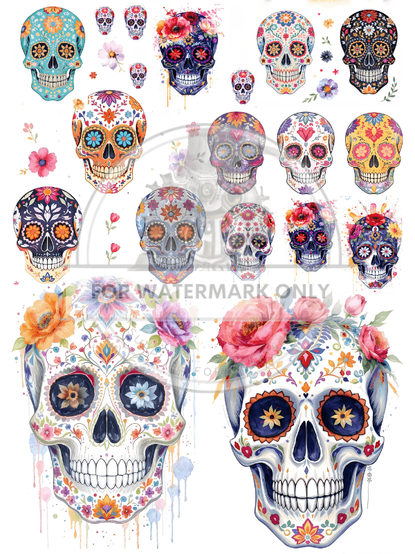 DIGITAL IMAGE: Digital Sugar Skull Overload - Decoupage Central