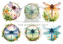 DIGITAL IMAGE: Dragonfly Circles Multi - Decoupage Central