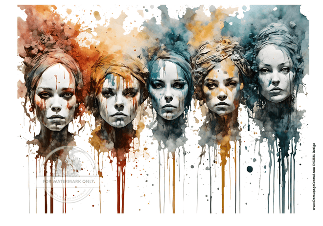DIGITAL IMAGE: Faces Instant Download - Decoupage Central