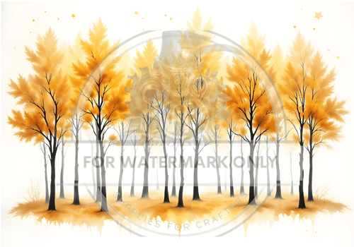 DIGITAL IMAGE: Fall Trees Instant Download - Decoupage Central