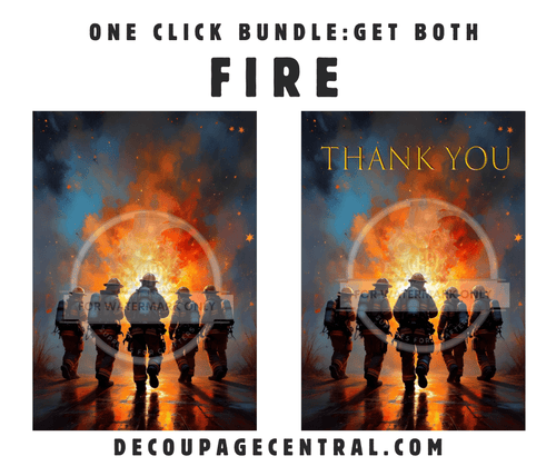 DIGITAL IMAGE: FIRE , Get BOTH Digital Files - Decoupage Central