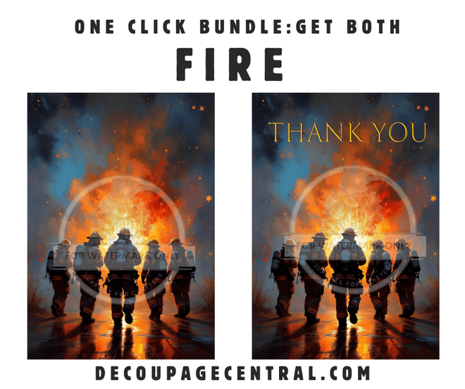 DIGITAL IMAGE: FIRE , Get BOTH Digital Files - Decoupage Central