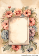 DIGITAL IMAGE: Floral Sign Instant Download - Decoupage Central
