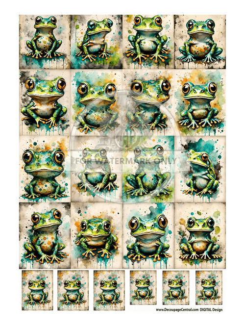 DIGITAL IMAGE: Frogs Multi Instant Download - Decoupage Central