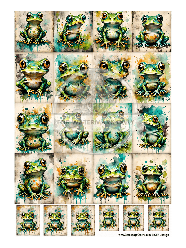 DIGITAL IMAGE: Frogs Multi Instant Download - Decoupage Central