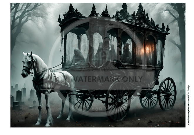 DIGITAL IMAGE: Ghost Carriage Instant Download - Decoupage Central