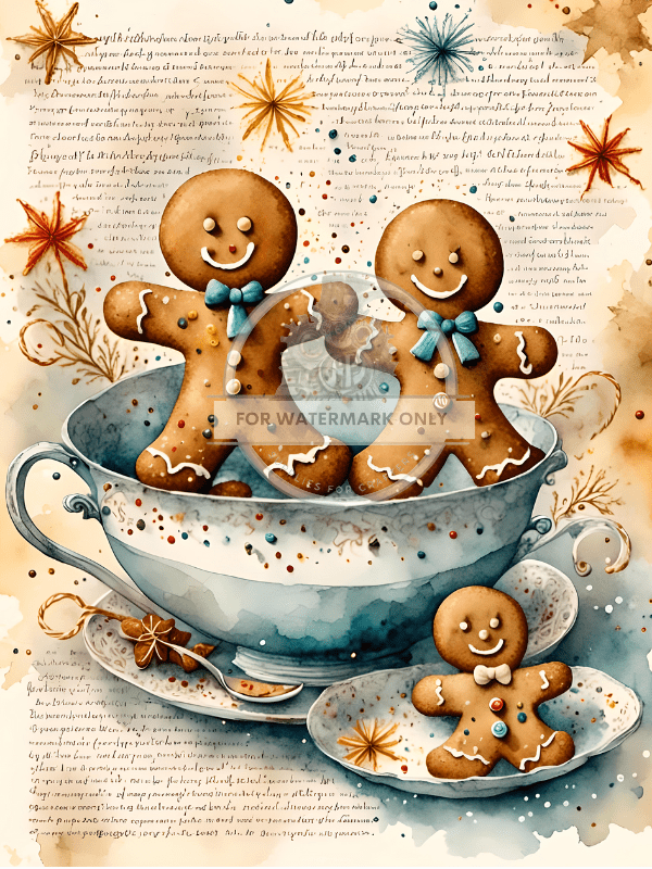 DIGITAL IMAGE: Gingerbread Family Instant Download - Decoupage Central