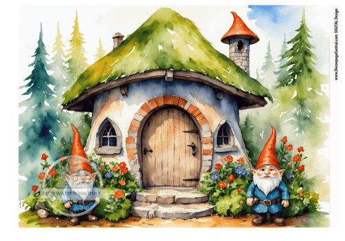 DIGITAL IMAGE: Gnome Home Instant Download - Decoupage Central