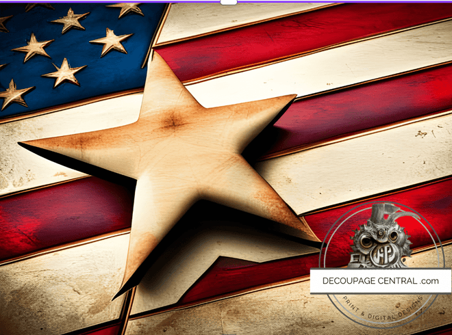 DIGITAL IMAGE: Gold Star. Instant Download - Decoupage Central