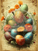 DIGITAL IMAGE: Golden Egg Bouquet - Decoupage Central