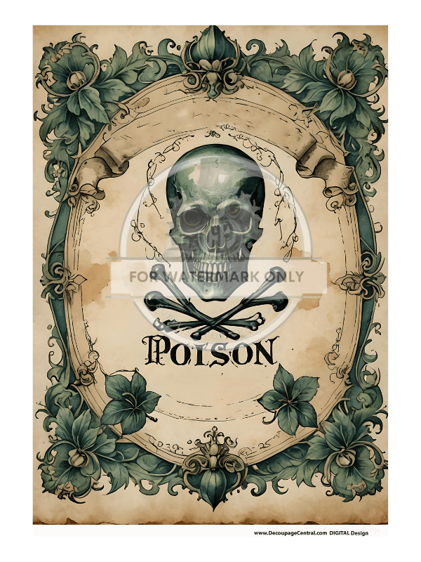 DIGITAL IMAGE: Halloween Label Instant Download - Decoupage Central