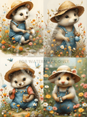 DIGITAL IMAGE: Hedgehogs in the Garden - Decoupage Central