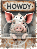 DIGITAL IMAGE: Howdy Spotted Pig - Decoupage Central
