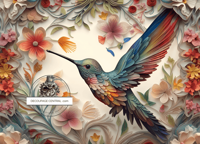 DIGITAL IMAGE: Hummingbirds Instant Download - Decoupage Central