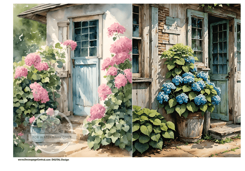 DIGITAL IMAGE: Hydrangea Instant Download - Decoupage Central