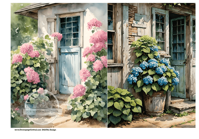 DIGITAL IMAGE: Hydrangea Instant Download - Decoupage Central