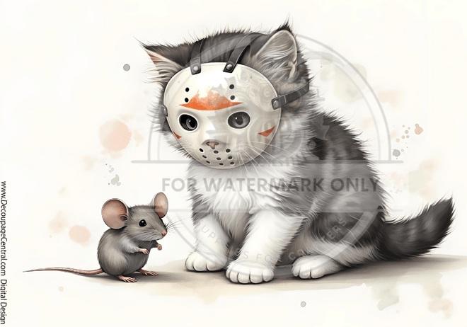 DIGITAL IMAGE: Jason Cat Instant Download - Decoupage Central