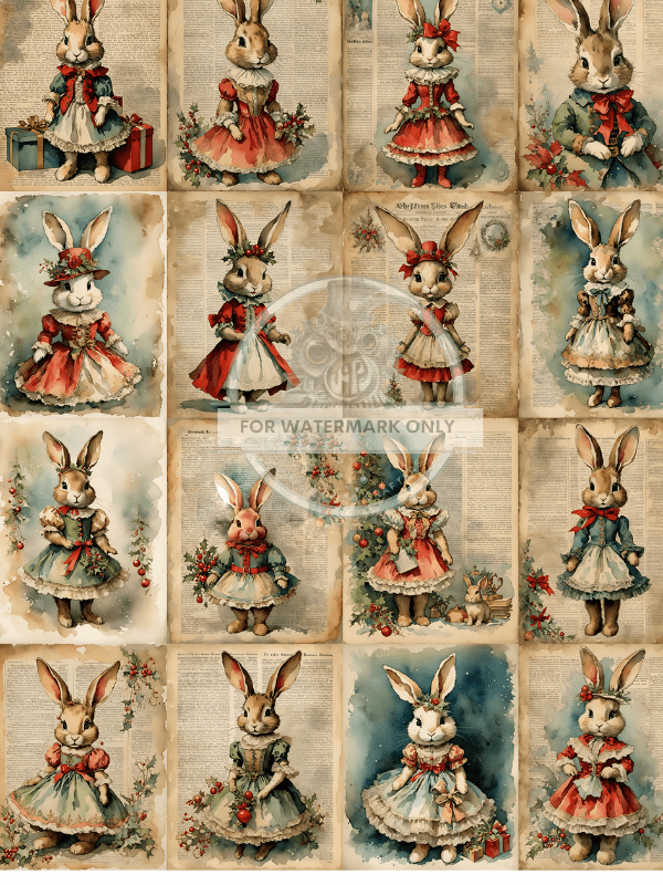 DIGITAL IMAGE: Lady Bunny Multi Instant Download - Decoupage Central