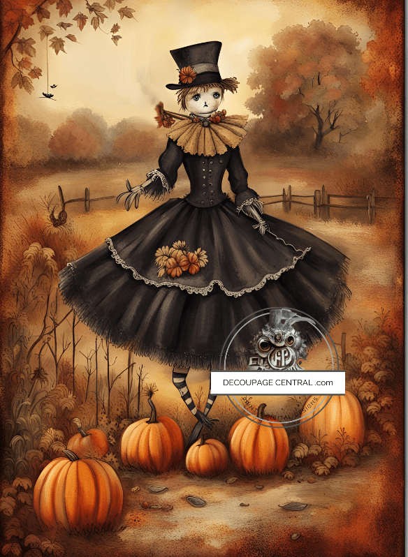 DIGITAL IMAGE: Lady Scarecrow Instant Download - Decoupage Central