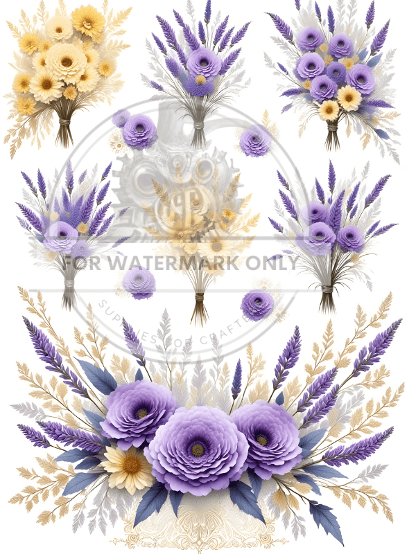 DIGITAL IMAGE: Lavendar Bouquet - Decoupage Central