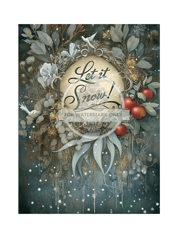 DIGITAL IMAGE: Let It Snow. Instant Download - Decoupage Central