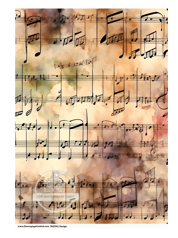 DIGITAL IMAGE: Music Background Instant Download - Decoupage Central