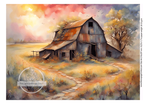 DIGITAL IMAGE: Nebraska Barn Instant Download - Decoupage Central