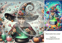 DIGITAL IMAGE: OCTOBER Freebie Technicolor Witches - Decoupage Central
