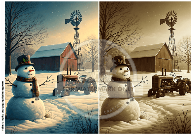 DIGITAL IMAGE: On the Farm Duo Instant Download - Decoupage Central