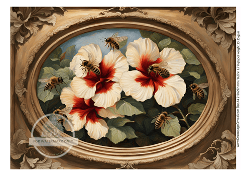 DIGITAL IMAGE: Pansies and Bee Instant Download - Decoupage Central