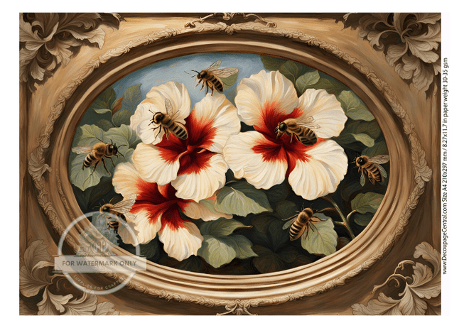 DIGITAL IMAGE: Pansies and Bee Instant Download - Decoupage Central